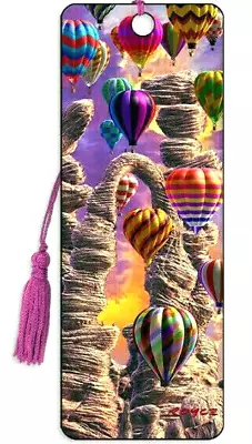 3D ROYCE Bookmark Hot Air Balloons Flights Rides Trips Mountains Gifts X Him Her • £3.99