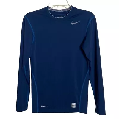 Nike Pro Shirt Mens Small Tight Blue White Lightweight Workout Athlete Gym • $34