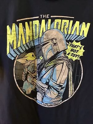 Star Wars Men’s Large 42-44 Blue Shirt Mandalorian & Grogu  That's Not A Toy  • $9.99