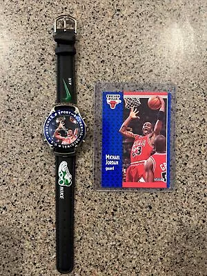 Vintage 1990’s Nike Michael Jordan Leather Band Wrist Watch Black • $50