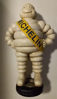 Vintage Michelin Man Cast Iron Statue Standing On Tire 15.5'' • $194.99