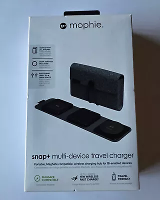 NEW Black Mophie Snap+ 3-in-1 Multi-Device Travel Magsafe Compatible Charger • $54.99