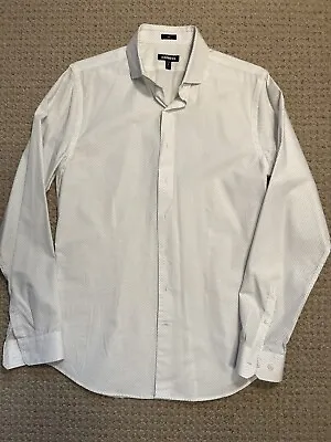 $7.20 • Buy Express Dress Shirt Mens White Polka Dots Size Small