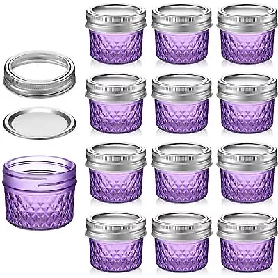 12 Pcs Mason Canning Jars 4 Oz Jelly Jars With Regular Lids Mini Honey Jars F... • $41.68