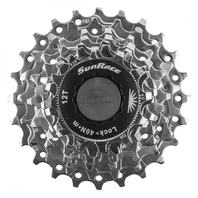 Sunrace CS-R63 7-Speed Cassette 12-24T Nickel Silver 7sp Hybrid Road Bike • $22.49