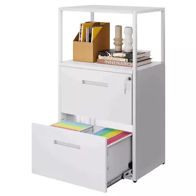 2 Drawer File Cabinet With LockFiling Cabinet Storage Shelf For Home Office • $149.99