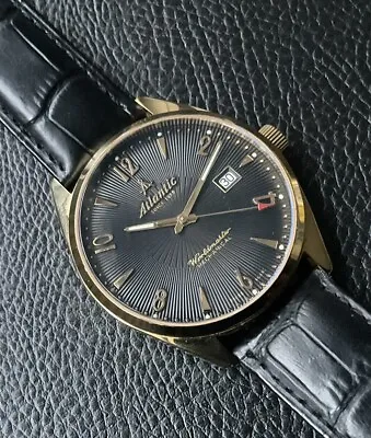 Atlantic Worldmaster Mechanical Hand Winding Gents Quartz Swiss Watch • £390