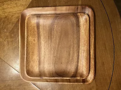 Vintage Square Wooden Salad & Dinner Plates/chargers. 16 Count • $30