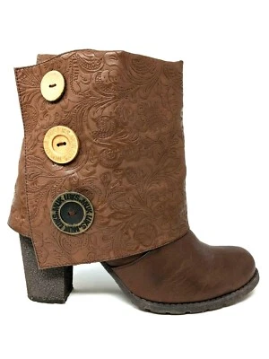 £49.49 • Buy Muk Luks Chris Brown Embossed Big Button Cuff Winter Boot Bootie Womens US 9