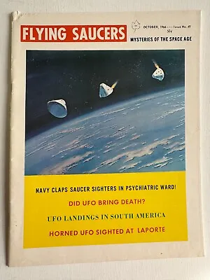 October 1966- Flying Saucers Magazine UFO Pictures And Articles-UFO Photos • $42