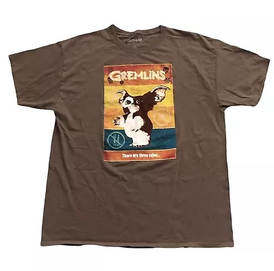 GREMLINS Warner Bros. Entertainment Licensed T-Shirt  Three Rules Tan VTG Sz XL • $16.98