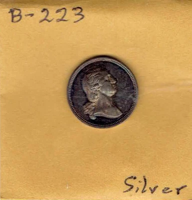 $40 • Buy George Washington / Andrew Jackson Medal Baker 223 Silver Proof