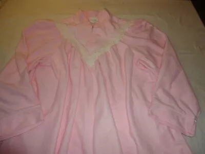£14.50 • Buy Robe Housecoat Zip Front Pink Fleece Vintage Sears 1980's Woman's Small Large