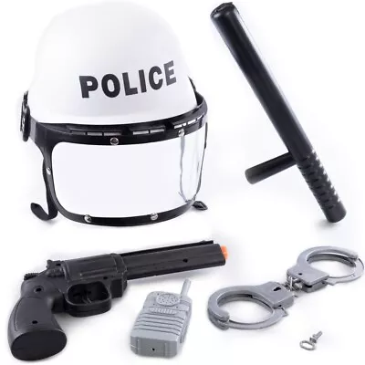 $18.99 • Buy Proud Police Accessories Kit(Helmet,Radio,Hndcuffs,Nightstick&Gun...)1Pack