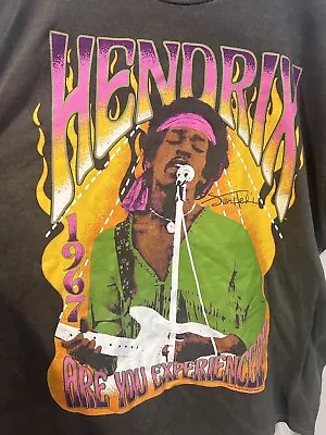 NEW Urban Outfitters Jimi Hendrix Are You Experienced Band Acid Wash Shirt Sz XL • $17.99