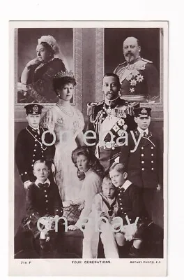 RPPC Postcard Royalty 4 Generations Queen Victoria Edward VII George V Children • £4.50