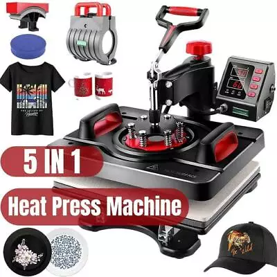 5 In 1 Swing Away Clamshell Printer Sublimation Heat Press Machines Transfer • $189.89