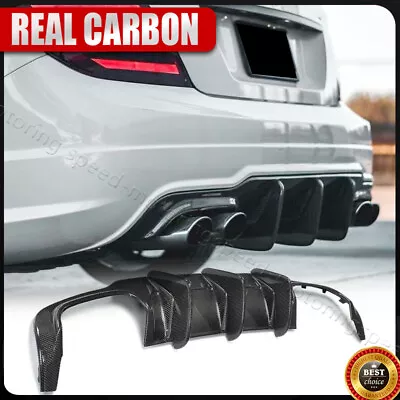 Fits 2012-2015 Mercedes Benz W204 C63 AMG Carbon Fiber Rear Bumper Diffuser Lip • $333.45