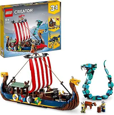 £112.99 • Buy Lego Creator Viking Ship And The Midgard Serpent 31132 Construction Set