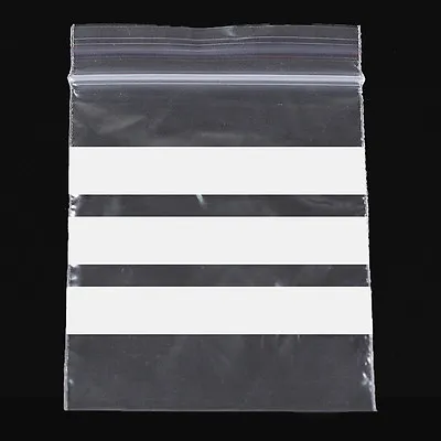 Small Grip Seal Bags WRITE ON PANEL Self Seal Resealable Zip Lock Clear Poly Bag • £1.95