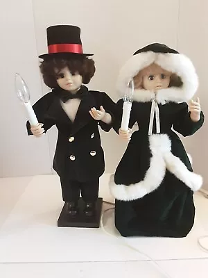 Vtg 1986 Telco Motionette Christmas Boy And Girl Carolers Lighted Animated 24  • $89.99