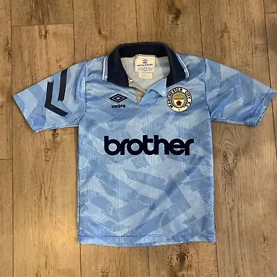 Vintage Umbro Manchester City FC Jersey Kids Youth Size Medium Brother • $90