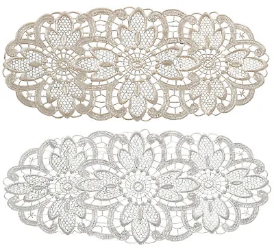 Floral Lace Oval Doilies Pack Of 6 Traditional Doyleys Vintage Home Table Mat • £6.89