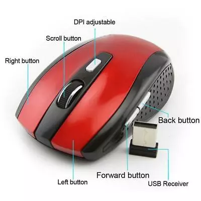 2.4GHz Wireless Optical Mouse Mice Laptop PC Computer BEST • £3.48