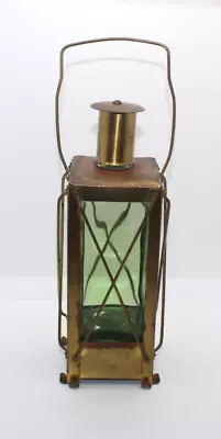 Vintage Green Glass Decanter Brass Handerbete Sweden Music Box • $20