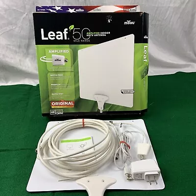 Mohu - Leaf Fifty Amplified Indoor HDTV Antenna 60 Mile Range MH-110584 • $39.99