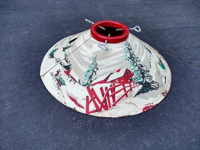 $50 • Buy Vintage 1950'S Coloramic Tin Metal Litho Christmas Tree Stand 20  Round
