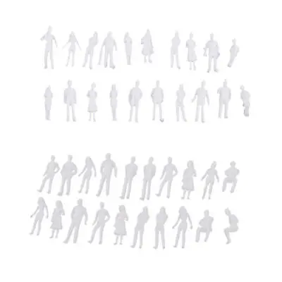 40 Pieces 1/50 1/100 O Scale Unpainted Model People Miniature Figures • £6.20