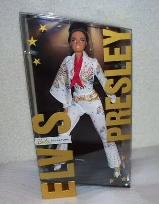 Elvis Presley Barbie Doll 2021 White Eagle Jumpsuit King Of Rock N Roll In Hand! • $59.99