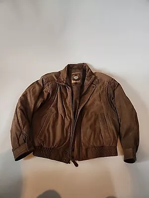 I.O.U Leather Aviator Bomber Jacket Size M • $45