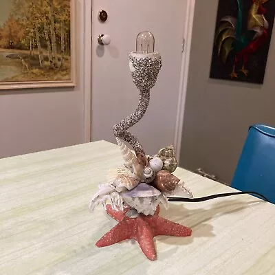 Vintage Super Kitsch Sea Shell Desk Lamp Retro Beach Themed Lighting • $45