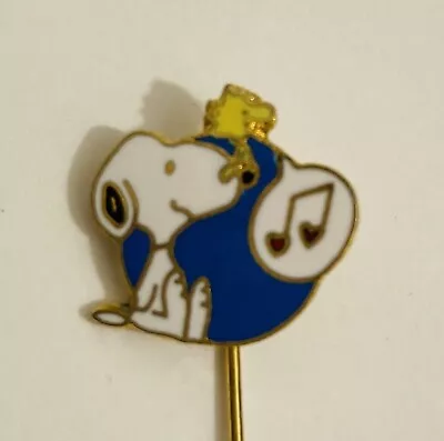 ✨ VTG Aviva Jewelry SNOOPY WOODSTOCK Music Note Peanuts Enamel STICK LAPEL PIN ✨ • $8.99