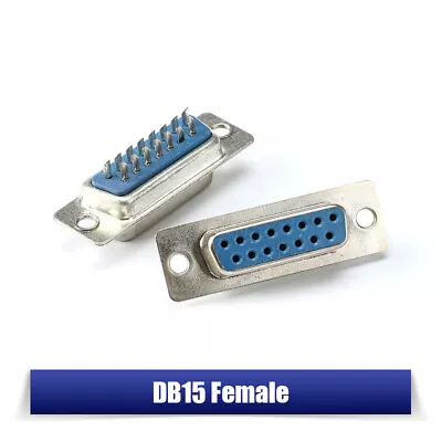 D-Sub DB15 2 Row 15-Pin Plug Solder RS232 Serial Connector Shell / Male / Female • £1.55