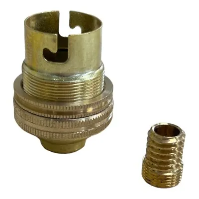 £6.35 • Buy Brass Lamp Holder Un Switched Bayonet BC Bulb Holder 1/2  & 1/2  Wood Nipple