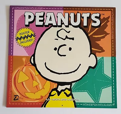 Vtg Snoopy Peanuts 2000 Wall Calendar Homespun Holidays W/poster - Daydream • $11.99