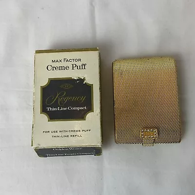 Vintage 1970’s Max Factor Golden Weave Empty Mirror Compact Original Box • $29.99