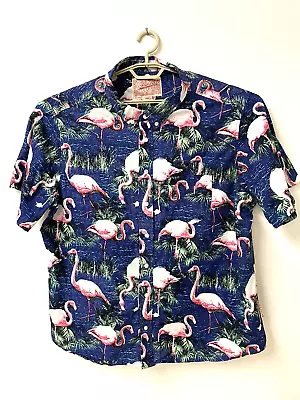 VTG Brooklyn Cloth Hawaiian Camp Shirt Pink Flamingo Men 3XL 54x31 Pokt Cotn NEW • $27.50