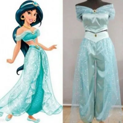 Princess Aladdin Magic Lamp Jasmine Adult/Kids Cosplay Party Women Costume Dress • £14.99