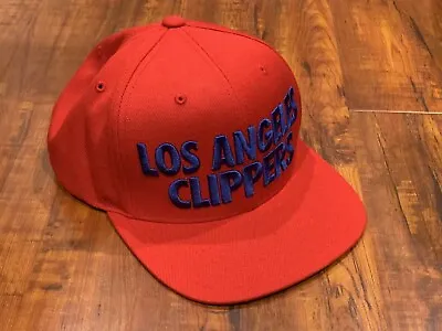 LOS ANGELES CLIPPERS Cap Mitchell & Ness LA Spell Out Red Blue SnapBack Hat • $15.99
