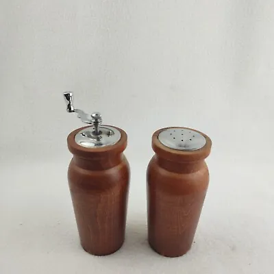 Vintage Olde Thompson Solid Wood Salt And Pepper Mill Urn Shape 4.75in • $25