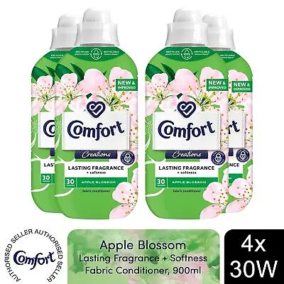 Comfort Fabric Conditioner Lasting Fragrance Apple Blossom 900ml 30W 4 Pack • £11.49