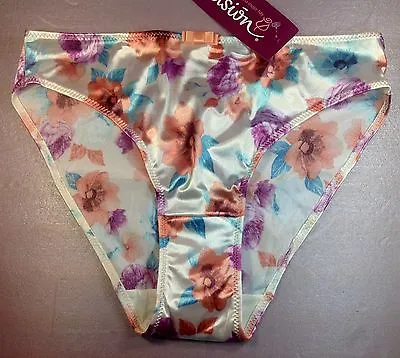 Women PantiesBikinis Ilusion Size S. Floral Satin Soft Shiny W/Decoration Mexic • $16.99
