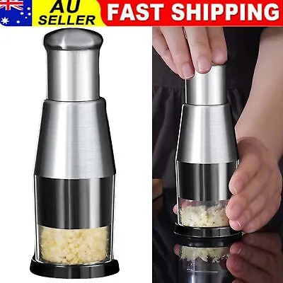 Pressed Garlic Chopper Stainless Steel Vegetable Garlic Masher Garlic Crusher • $15.76