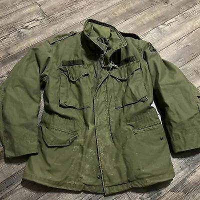 US Army Military M65 Coat Cold Weather Field Jacket  Small Short OD Green 1980 • $55