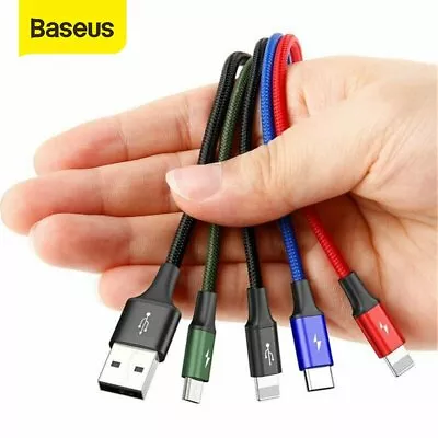 Baesus 4 In 1 Multi USB Charger Fast Charging Cable Cord For IPhone Type-C Micro • $8.99