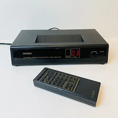 Vintage 80s Citizen Cable TV Converter Model JSB194 With Remote Tested Powers On • $21.99
